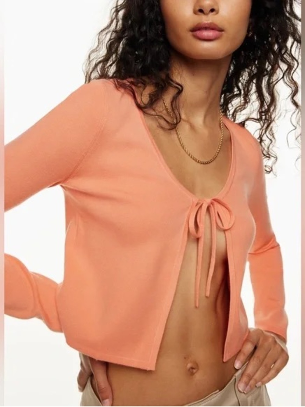 Aritzia Sunday Best Samantha Cardigan in Sunny Apricot